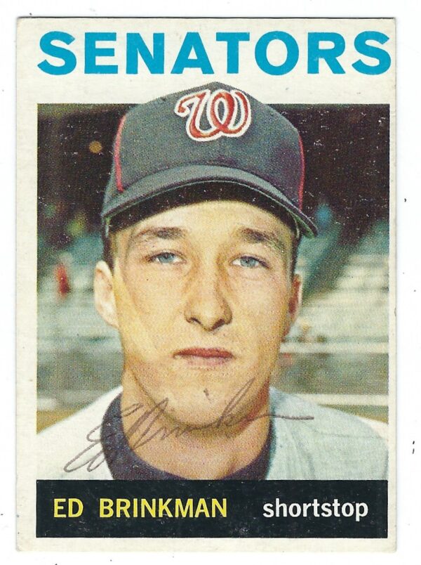 Autographed ED BRINKMAN 1964 Topps Card