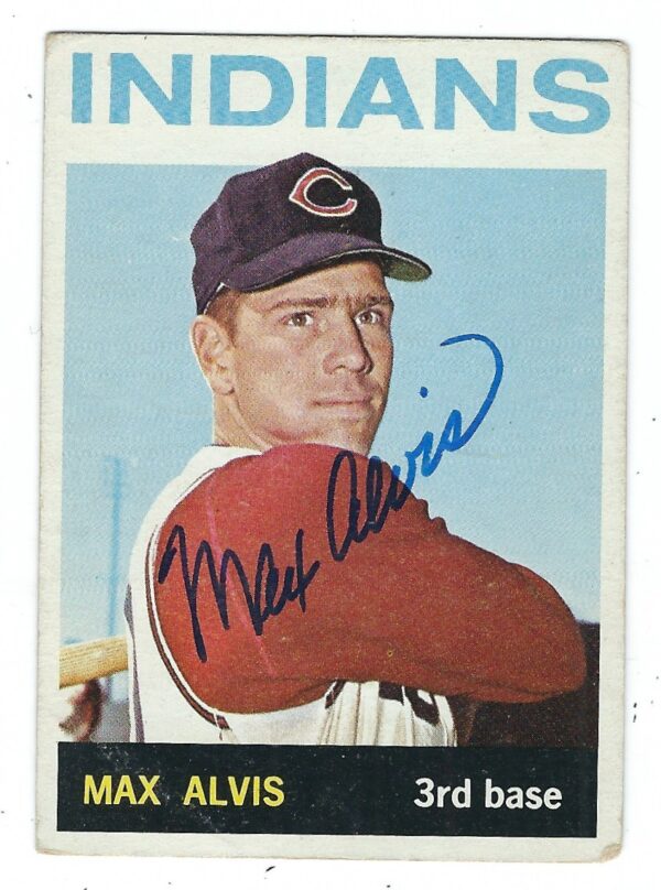 Autographed MAX ALVIS 1964 Topps Card