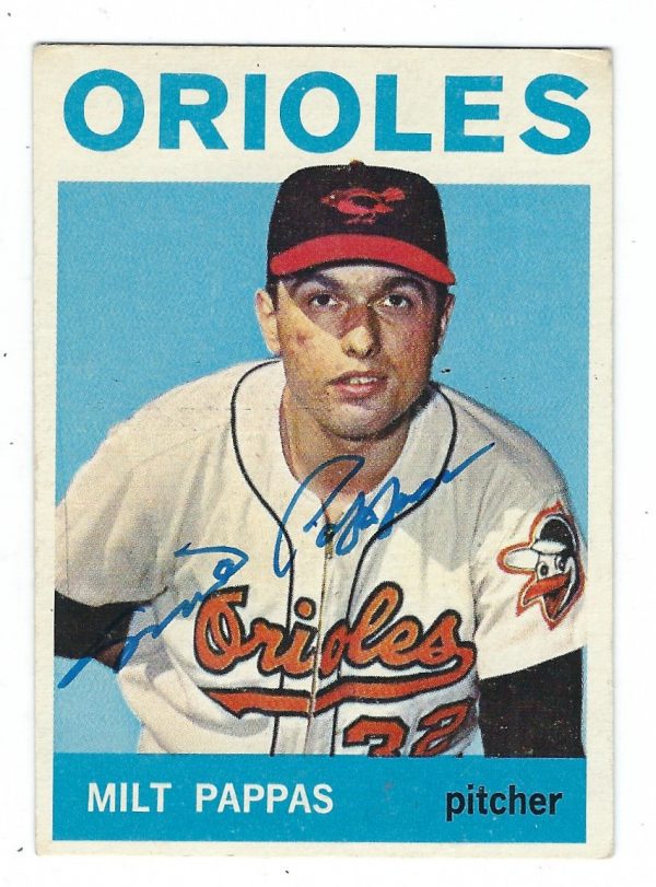 Autographed MILT PAPPAS 1964 Topps Card