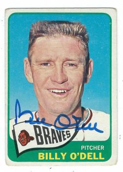 Autographed BILLY O'DELL 1965 Topps Card