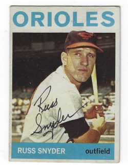 Autographed RUSS SNYDER Baltimore Orioles 1964 Topps Card