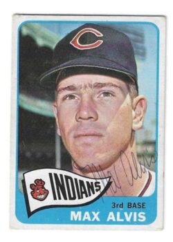 Autographed MAX ALVIS Cleveland Indians1965 Topps Card