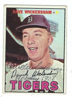 Autographed DAVE WICKERSHAM 1967 Topps Card