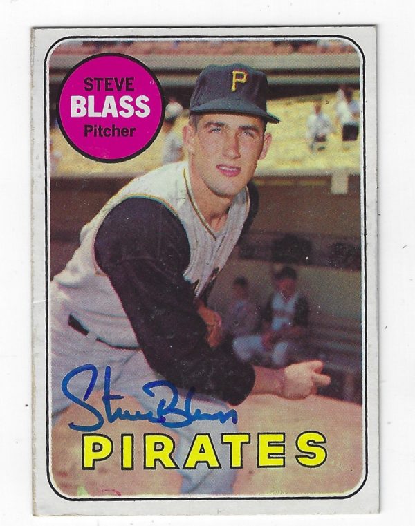 Autographed STEVE BLASS 1969 Topps Card
