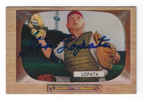 Autographed STAN LOPATA 1955 Bowman card