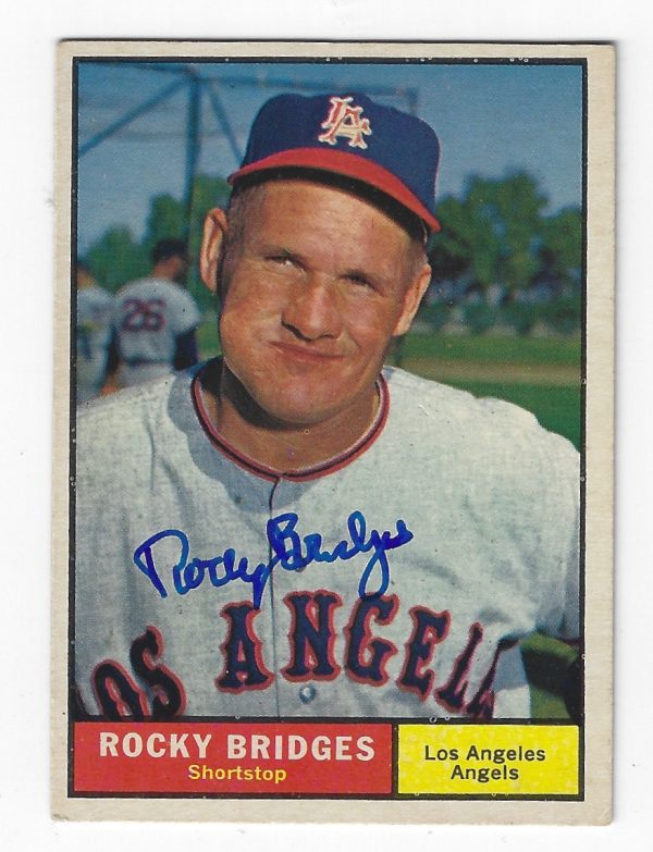 Autographed ROCKY BRIDGES 1961 TOPPS Card
