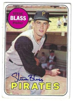 Autographed STEVE BLASS Pittsburgh Pirates 1969 Topps Card