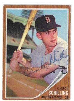 Autographed CHUCK SCHILLING Boston Red Sox 1962 Topps Card