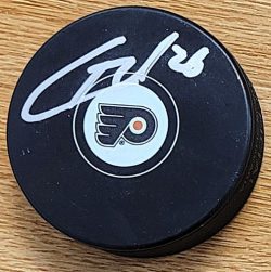 Autographed CHRISTIAN FOLIN Philadelphia Flyers Hockey Puck