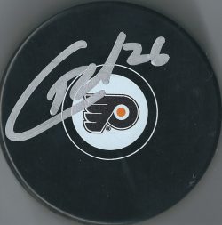 Autographed CHRISTIAN FOLIN Philadelphia Flyers Hockey Puck
