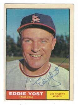 Autographed EDDIE YOST 1961 TOPPS Card