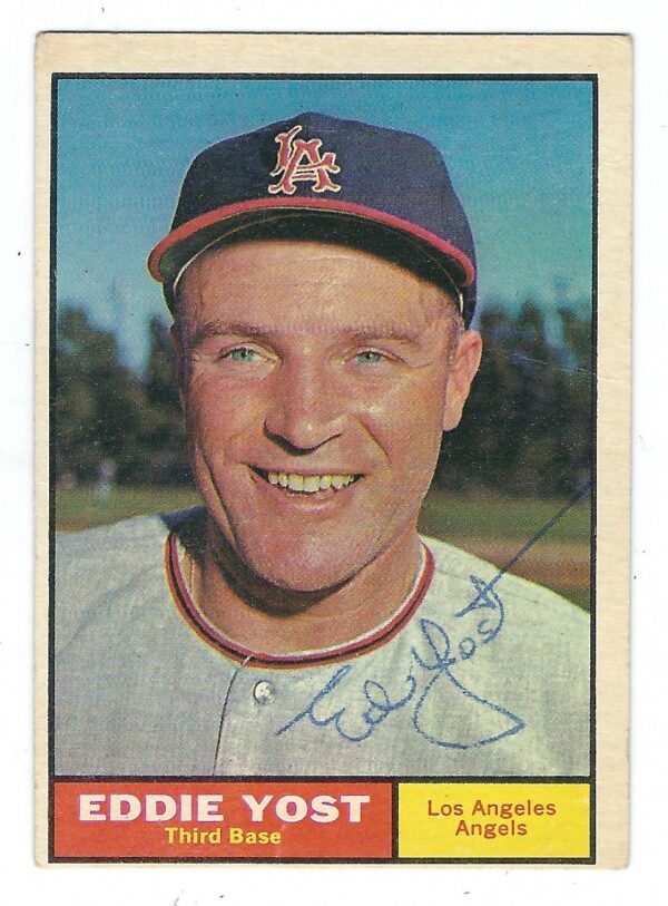 Autographed EDDIE YOST 1961 TOPPS Card