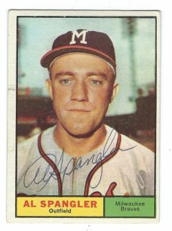 Autographed AL SPANGLER 1961 TOPPS Card