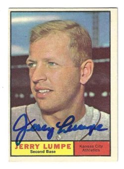 Autographed JERRY LUMPE Kansas City A's 1961 Topps Card