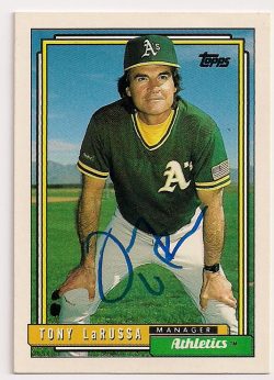 Autographed Tony LaRussa 1992 Topps Card