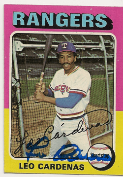 Autographed LEO CARDENAS 1975 Topps Card