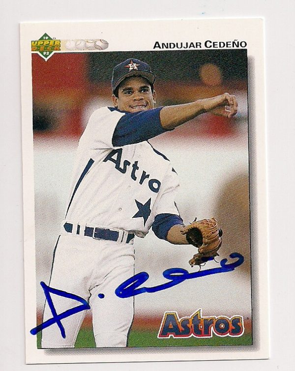 Autographed Andujar Cedeno 1990 Upper Deck Card