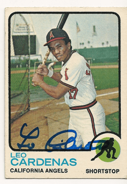 Autographed LEO CARDENAS 1973 Topps Card