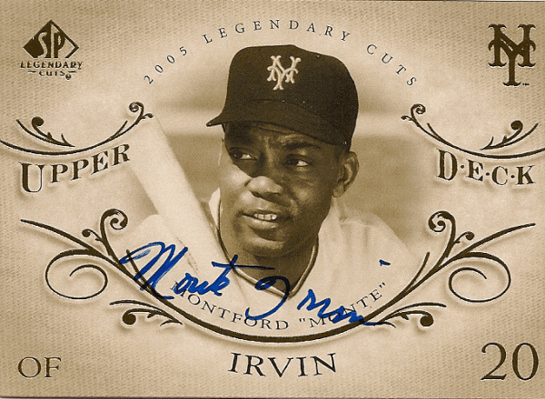 Autographed MONTE IRVIN 2005 Upper Deck Legendary Cuts
