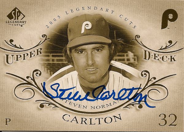 Autographed STEVE CARLTON 2005 Upper Deck Legendary Cuts