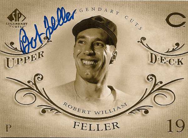 Autographed BOB FELLER 2005 Upper Deck Legendary Cuts