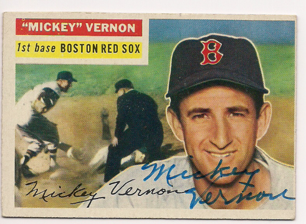 Autographed 1956 Topps MICKEY VERNON Card
