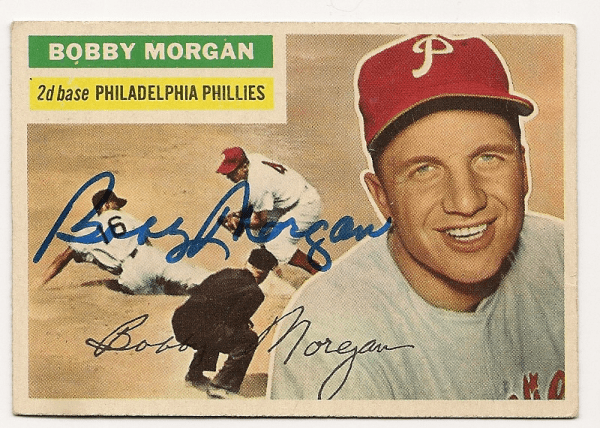 Autographed 1956 Topps BOBBY MORGAN Card