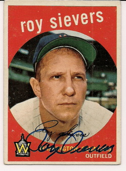 Autographed 1959 ROY SIEVERS Topps Card