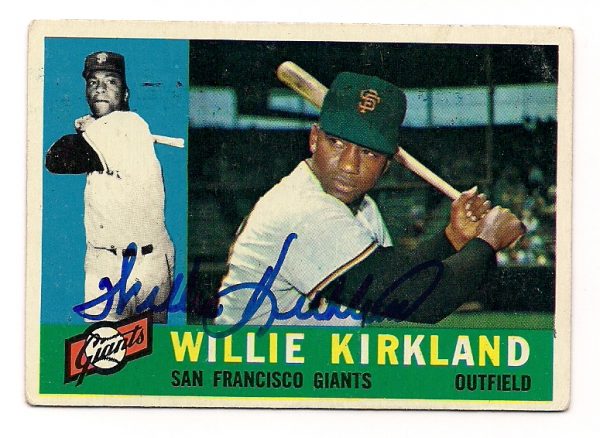 Autographed WILLIE KIRKLAND 1960 Topps Card