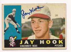 Autographed JAY HOOK 1960 Topps Card