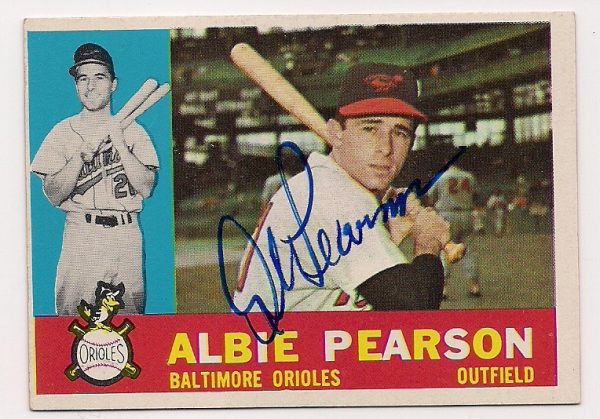 Autographed ALBIE PEARSON 1960 Topps Card
