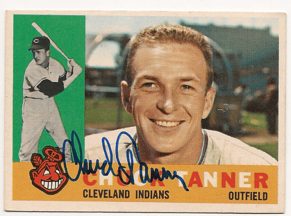 Autographed CHUCK TANNER 1960 Topps Card