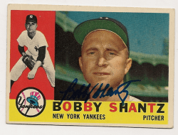Autographed BOBBY SHANTZ 1960 Topps Card