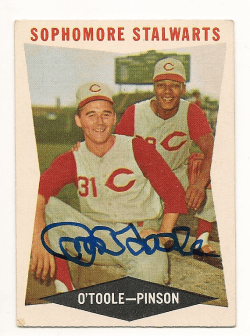 Autographed JIM O'TOOLE 1960 Topps Card