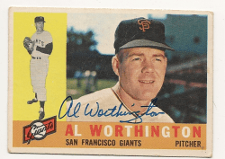 Autographed AL WORTHINGTON 1960 Topps Card
