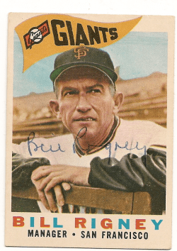 Autographed BILL RIGNEY 1960 Topps Card