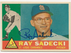 Autographed RAY SADECKI 1960 Topps Card