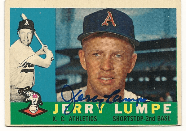 Autographed JERRY LUMPE 1960 Topps Card