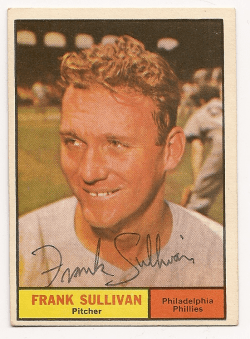 Autographed FRANK SULLIVAN 1961 TOPPS Card