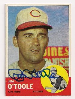 Autographed JIM O'TOOLE 1963 Topps Card