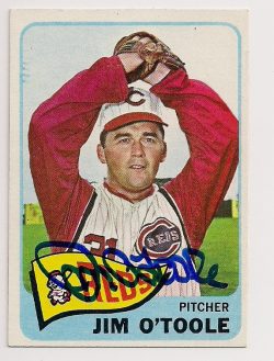 Autographed Jim O'Toole 1965 Topps Card