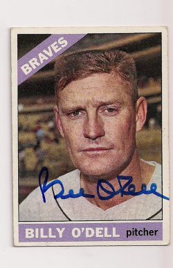Autographed BILLY O'DELL 1966 Topps Card