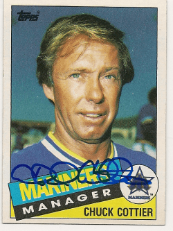 Autographed CHUCK COTTIER 1985 Topps Card