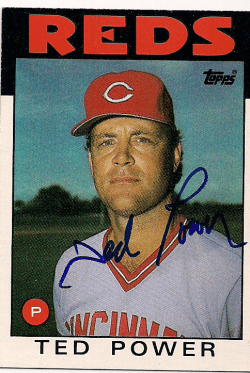 Autographed TED POWER 1986 Topps Card
