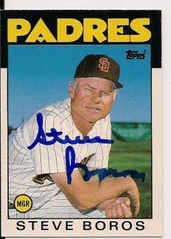 Autographed STEVE BOROS 1986 Topps Card