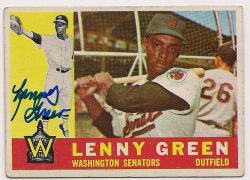 Autographed LENNY GREEN 1960 Topps Card