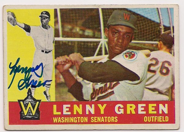 Autographed LENNY GREEN 1960 Topps Card