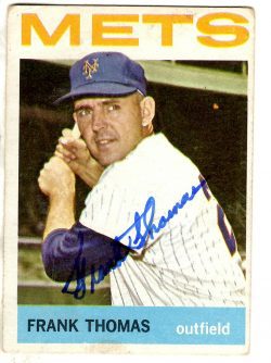 Autographed FRANK THOMAS New York Mets 1964 Topps Card