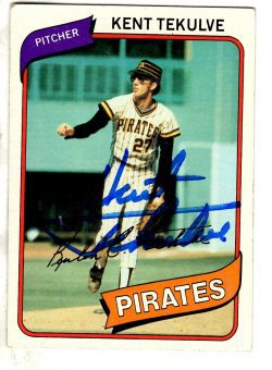 Autographed KENT TEKULVE 1980 Topps Card