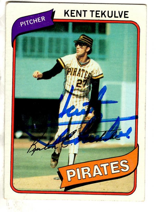 Autographed KENT TEKULVE 1980 Topps Card